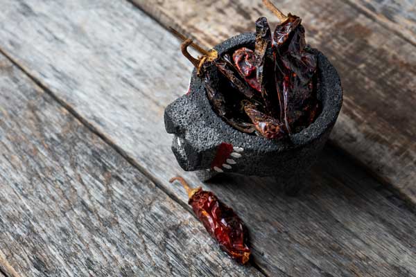 Dried capsicum red jalapeno chile peppers from Mexicao